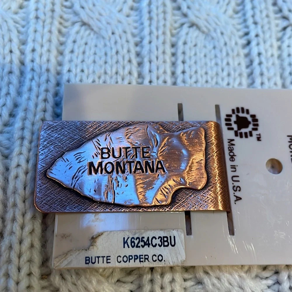 NWOT money clip. Copper Vintage Butte, Montana. Butte copper company. Arrowhead